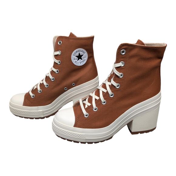 Converse Chuck 70 De Luxe Heel Womens 11.5 Tawny Owl Canvas Platform Sneaker NEW - Picture 7 of 11